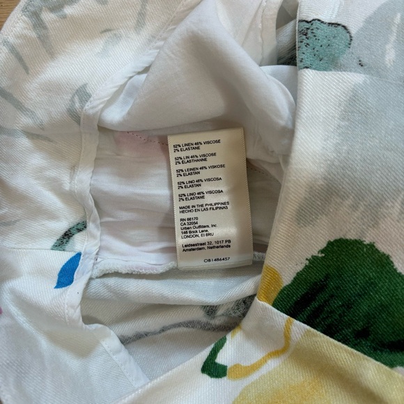 Anthropologie Maeve Colette Wide Leg Cropped Pants NWT Ivory Floral Size Medium - Picture 11 of 15